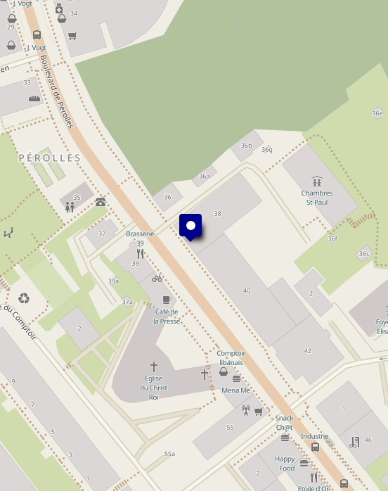 Carte de localisation de TechShop à Fribourg, Suisse